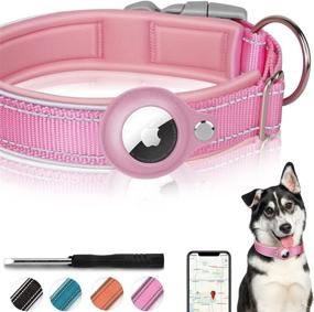 img 4 attached to 🐶 FEEYAR Reflective AirTag Dog Collar: Enhanced Visibility & Protection for Small Medium Large Dogs
