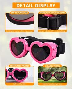 img 1 attached to 🐶 Suxible Dog Goggles: Small Breed Dog Sunglasses with UV Protection, Adjustable Strap, Waterproof & Windproof - Pink