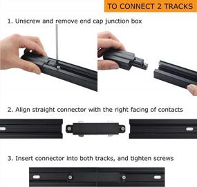 img 2 attached to J.LUMI RAL3002 Track Light Rails, Halo Single Circuit 3 Ft 2-Pack Black Track System (Total 6 Ft Run)