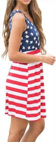 img 3 attached to Women'S Sleeveless USA Flag Dress - Star Striped Print Summer Maxi Tank Dress By OQC