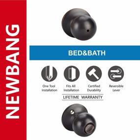 img 3 attached to 10Pack Aged Bronze Bed/Bath Room Door Knob Lock Handle - NEWBANG 5763-ORB-BK-10P For Privacy Bathroom & Interior Doors