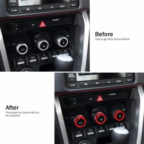 img 3 attached to Subaru BRZ Toyota 86 FR-S GT86 FT86 Accessories 2013-2020 Interior Car Air Condition/AC Switch Volume Control Knob Cover Ring Trim (3Pcs Aluminum Alloy Red)