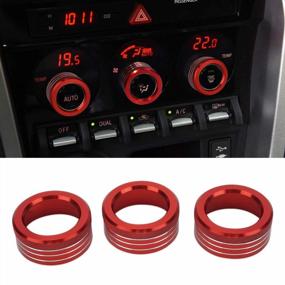 img 4 attached to Subaru BRZ Toyota 86 FR-S GT86 FT86 Accessories 2013-2020 Interior Car Air Condition/AC Switch Volume Control Knob Cover Ring Trim (3Pcs Aluminum Alloy Red)