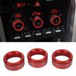 subaru brz toyota 86 fr-s gt86 ft86 accessories 2013-2020 interior car air condition/ac switch volume control knob cover ring trim (3pcs aluminum alloy red) logo