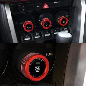 img 2 attached to Subaru BRZ Toyota 86 FR-S GT86 FT86 Accessories 2013-2020 Interior Car Air Condition/AC Switch Volume Control Knob Cover Ring Trim (3Pcs Aluminum Alloy Red)