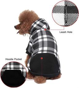 img 2 attached to 🐶 BINGPET Plaid Dog Hoodie with Hat - Winter Fleece Sweater Coat for Small, Medium, and Large Dogs - Pet Clothes to Keep Your Pup Warm