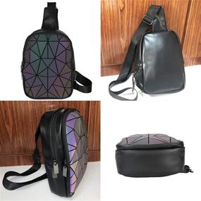 img 1 attached to Geometric Holographic Backpacks Reflective Irredescent Women's Handbags & Wallets via Satchels
