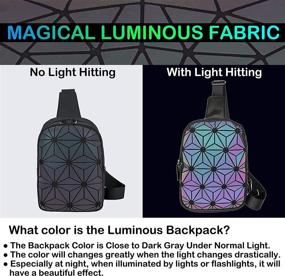 img 3 attached to Geometric Holographic Backpacks Reflective Irredescent Women's Handbags & Wallets via Satchels