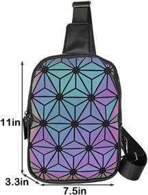 img 2 attached to Geometric Holographic Backpacks Reflective Irredescent Women's Handbags & Wallets via Satchels