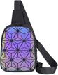 geometric holographic backpacks reflective irredescent women's handbags & wallets via satchels logo