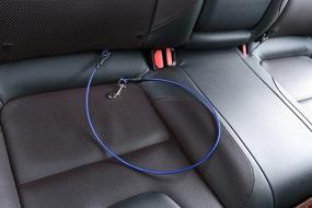 img 1 attached to Mogoko Pet Dog Car Seat Belt Restraint, Coated Stainless Steel Chew Proof Dog Vehicle Safety Tether Cable, Double Clip No-Chew Pet Car Leash Lead-31 Inch