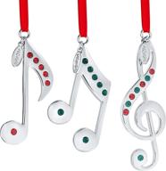 get in tune with the holidays - klikel 2022 musical note silver ornament set with engraved year and vibrant stones logo