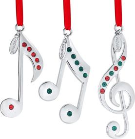 img 4 attached to Будьте в гармонии с праздниками - Klikel 2022 Musical Note Silver Ornament Set с выгравированным годом и яркими камнями