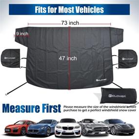 img 3 attached to Protect Your Car From Ice And Snow With IC ICLOVER Heavy Duty Windshield Cover - All-Weather 600D Oxford With Side Mirror Covers!