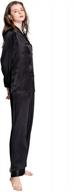 lonxu women's luxurious silk satin pajamas - long sleeve loungewear two-piece sleepwear button-down pj set logo