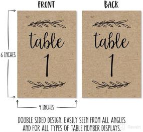 img 2 attached to 🎯 Rustic Kraft Table Number Signs - Double Sided Calligraphy Printed Cards for Wedding Reception, Restaurant, Birthday Party Event - Centerpiece Decoration Setting - Reusable Frame Stand - 4x6 Size