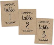 🎯 rustic kraft table number signs - double sided calligraphy printed cards for wedding reception, restaurant, birthday party event - centerpiece decoration setting - reusable frame stand - 4x6 size logo