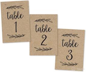 img 4 attached to 🎯 Rustic Kraft Table Number Signs - Double Sided Calligraphy Printed Cards for Wedding Reception, Restaurant, Birthday Party Event - Centerpiece Decoration Setting - Reusable Frame Stand - 4x6 Size
