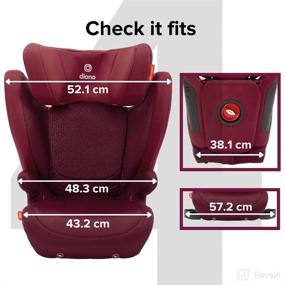 img 2 attached to 🚗 Diono Monterey 4DXT Latch, 2-in-1 High Back Booster Car Seat with Adjustable Height & Width, Enhanced Side Impact Protection, Suitable for 8 Year Olds & Above, Plum