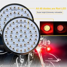 img 1 attached to 🏍️ Motorcycle HD LED Turn Signal Light - 2" 50mm Bullet Style with Upgraded 1157Red+Red+lensAA04 - Ideal for Motorbike Sporter Softail Touring