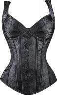 blidece women's sexy boned lace up push up shapewear top overbust corset bustier logo