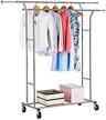 heavy-duty commercial grade clothes racks with adjustable height for boutiques: langria double rail garment racks logo