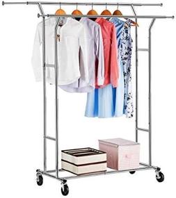 img 2 attached to Heavy-Duty Commercial Grade Clothes Racks With Adjustable Height For Boutiques: LANGRIA Double Rail Garment Racks