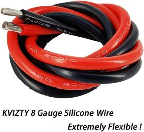 img 2 attached to KVIZTY 8 Gauge Silicone Wire【25ft Red】- Super Flexible 8 AWG Automotive 🔴 Cable, 1650 Strands, 0.08mm Stranded Tinned Copper Conductor, 8.3mm² Size, High Temperature 200℃/392℉ 600V