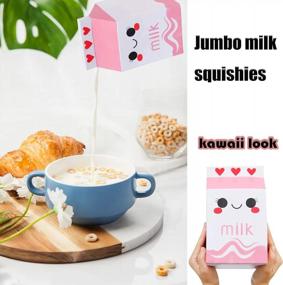 img 2 attached to Anboor Milk Box Squishies - 8.9 Inches Jumbo, Soft, Slow Rising, Scented, Kawaii Food Squishy Charm For Stress Relief, Kids Toys And Decorative Props In Pink