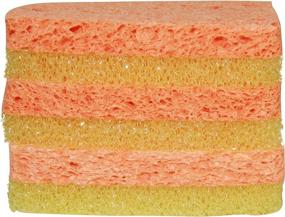 img 2 attached to 🧽 Dawn Scrubtastic Non-Scratch 3-Pack Sponge, Medium Size, in Yellow