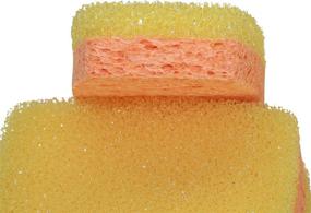 img 3 attached to 🧽 Dawn Scrubtastic Non-Scratch 3-Pack Sponge, Medium Size, in Yellow