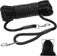 pupteck long dog training leash: 30ft heavy duty reflective tie-outs for effective outdoor recall training logo