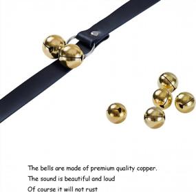 img 3 attached to Adjustable Leather Dog Doorbells With Copper Bell For Potty Training And Outdoor Use - Black Leather With Golden Bells - Ideal For Hanging On Door Knob