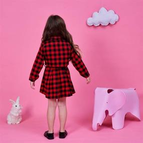 img 2 attached to 🐃 Buffalo Button Shirts for Toddler Girls' Clothing - Flannel Tops, Tees, and Blouses