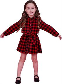 img 4 attached to 🐃 Buffalo Button Shirts for Toddler Girls' Clothing - Flannel Tops, Tees, and Blouses