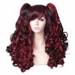 multi-color long curly cosplay wig with dual ponytails (black and red) by colorground logo