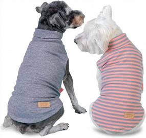 img 4 attached to KYEESE 2Pack Dog Coat Warm Turtleneck Stretchy Dog Sweater Super Soft Dog Cold Weather Coat For Small Dogs In Sleeveless Design, Grey,L