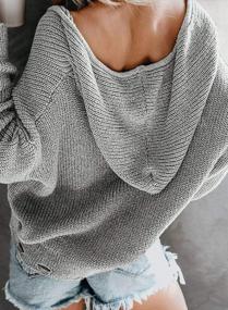 img 3 attached to Women'S EVALESS Open Front Cardigan Sweater: V Neck, Long Sleeve Hooded Chunky Knit Loose Outwear Coat