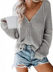 img 4 attached to Women'S EVALESS Open Front Cardigan Sweater: V Neck, Long Sleeve Hooded Chunky Knit Loose Outwear Coat