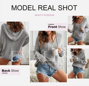 img 1 attached to Women'S EVALESS Open Front Cardigan Sweater: V Neck, Long Sleeve Hooded Chunky Knit Loose Outwear Coat
