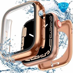 img 4 attached to Protect Your Apple Watch With Goton'S 2 In 1 Screen Protector Case - Waterproof & 360 Protective For SE Series 6 5 4 44Mm