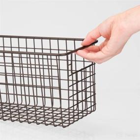 img 2 attached to 📦 mDesign Concerto Collection Bronze Metal Wire Food Storage Basket Organizer - 4 Pack: Organize Kitchen Cabinets, Pantry Shelves, Bathroom, Laundry Room, Closets, Garage