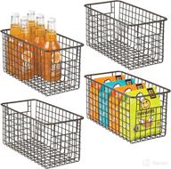 📦 mdesign concerto collection bronze metal wire food storage basket organizer - 4 pack: organize kitchen cabinets, pantry shelves, bathroom, laundry room, closets, garage логотип