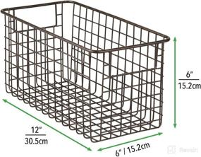 img 1 attached to 📦 mDesign Concerto Collection Bronze Metal Wire Food Storage Basket Organizer - 4 Pack: Organize Kitchen Cabinets, Pantry Shelves, Bathroom, Laundry Room, Closets, Garage