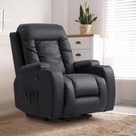 jummico power lift recliner chair with heat and massage for elderly pu leather modern reclining sofa chair with cup holders, remote control, usb port for living room (black) logo