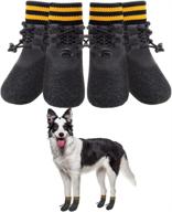 🐾 pupteck waterproof dog boots with anti-slip traction control - 2 pairs of dog shoes including adjustable shoelace dog socks for indoor hardwood and outdoor walking логотип