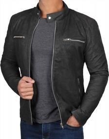 img 3 attached to Clearance Sale: Brown Motorcycle Style Leather Jacket For Men - Blingsoul Black Leather Jacket