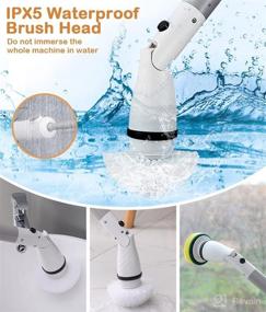 img 1 attached to 🧼 Powerful Cordless Electric Spin Scrubber with 4 Replaceable Brush Heads, Extended Handle, and 4000mAh Rechargeable Battery - Ideal for Bathroom, Tub, Tile, Kitchen, and Floor Cleaning