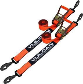 img 4 attached to VULCAN 2-Inch x 96-Inch Car Tie Down Straps with Twisted Snap Hooks - 2-Pack - PROSeries - 3,300 lbs Safe Working Load