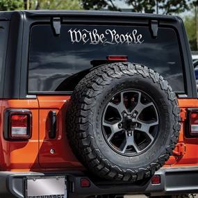 img 3 attached to 🚗 We The People Silver Decal Vinyl Sticker for Auto Car Truck Wall Laptop – 12"x 3" Size